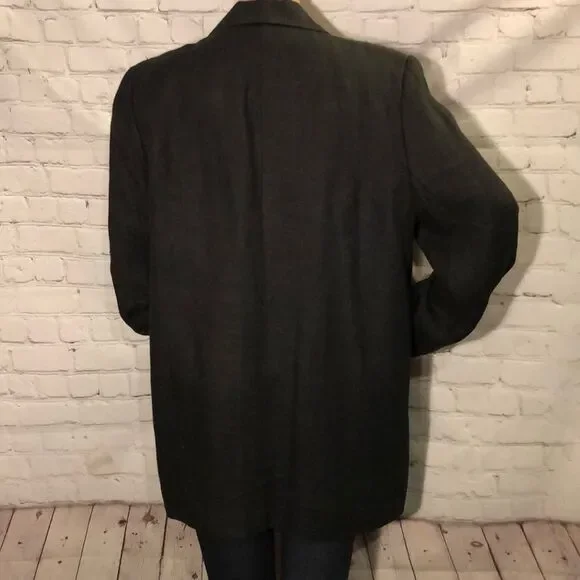 Vintage Harve Benard Long Single Breasted Oversized Black Blazer Large? - Picture 5 of 8
